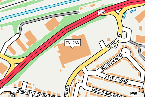 TA1 2AN map - OS OpenMap – Local (Ordnance Survey)