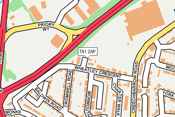 TA1 2AP map - OS OpenMap – Local (Ordnance Survey)