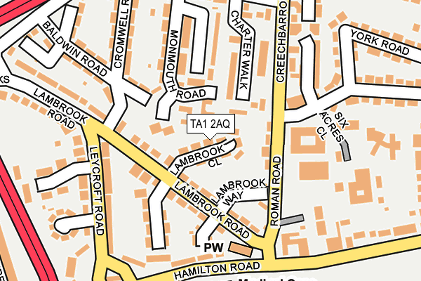 TA1 2AQ map - OS OpenMap – Local (Ordnance Survey)