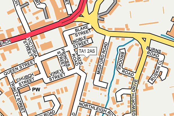 TA1 2AS map - OS OpenMap – Local (Ordnance Survey)