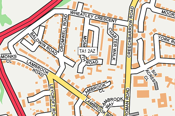 TA1 2AZ map - OS OpenMap – Local (Ordnance Survey)