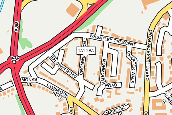 TA1 2BA map - OS OpenMap – Local (Ordnance Survey)