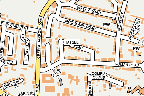 TA1 2BE map - OS OpenMap – Local (Ordnance Survey)