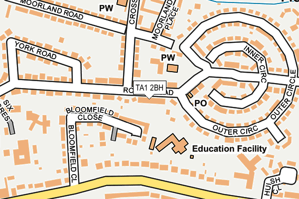 TA1 2BH map - OS OpenMap – Local (Ordnance Survey)