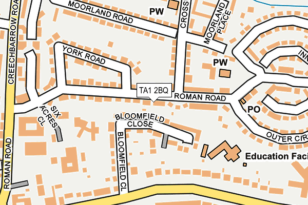 TA1 2BQ map - OS OpenMap – Local (Ordnance Survey)