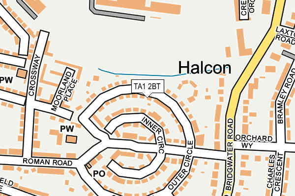 TA1 2BT map - OS OpenMap – Local (Ordnance Survey)