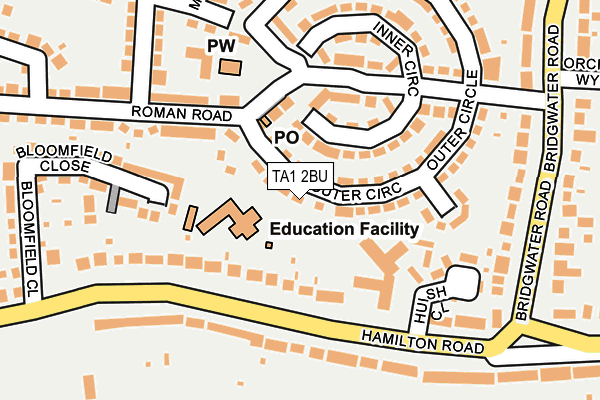 TA1 2BU map - OS OpenMap – Local (Ordnance Survey)