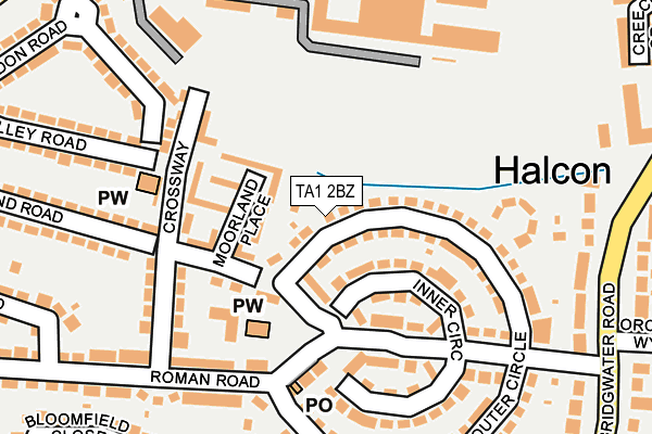 TA1 2BZ map - OS OpenMap – Local (Ordnance Survey)