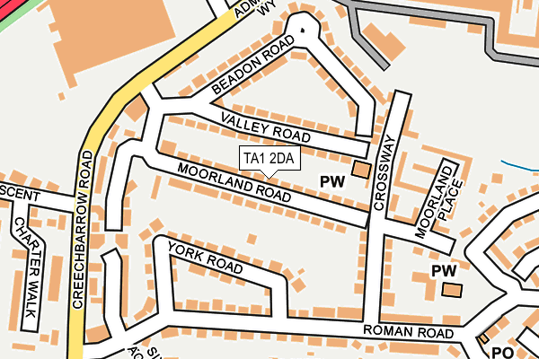 TA1 2DA map - OS OpenMap – Local (Ordnance Survey)