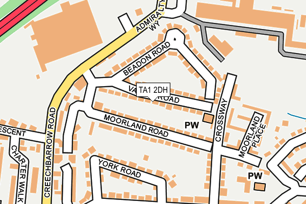 TA1 2DH map - OS OpenMap – Local (Ordnance Survey)