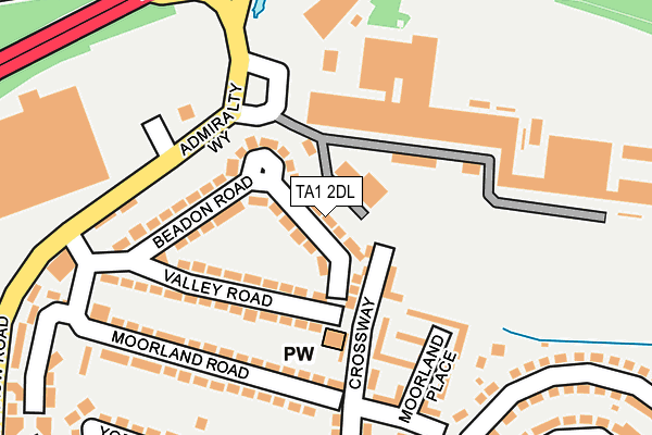 TA1 2DL map - OS OpenMap – Local (Ordnance Survey)