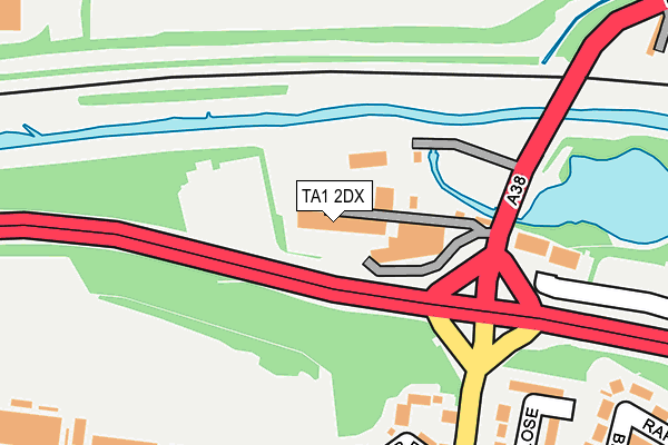 TA1 2DX map - OS OpenMap – Local (Ordnance Survey)