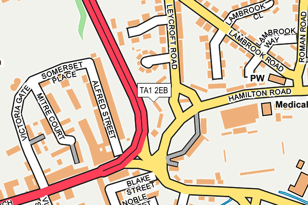 TA1 2EB map - OS OpenMap – Local (Ordnance Survey)