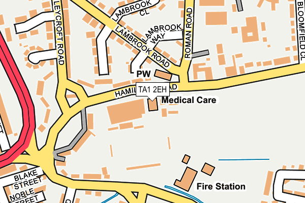 TA1 2EH map - OS OpenMap – Local (Ordnance Survey)