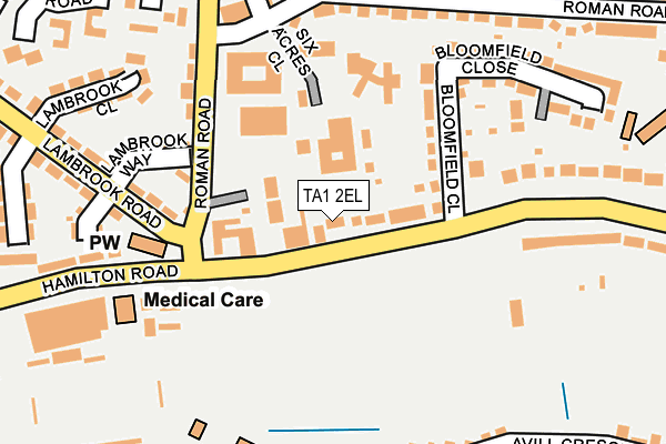 TA1 2EL map - OS OpenMap – Local (Ordnance Survey)
