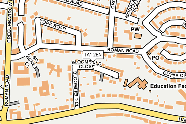 TA1 2EN map - OS OpenMap – Local (Ordnance Survey)