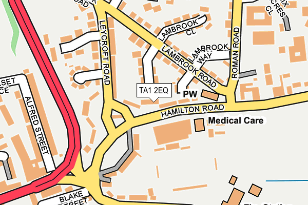 TA1 2EQ map - OS OpenMap – Local (Ordnance Survey)