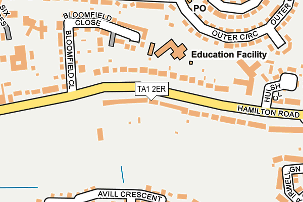 TA1 2ER map - OS OpenMap – Local (Ordnance Survey)