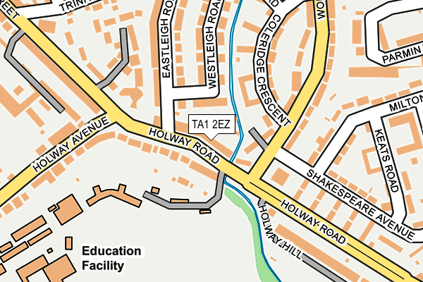 TA1 2EZ map - OS OpenMap – Local (Ordnance Survey)