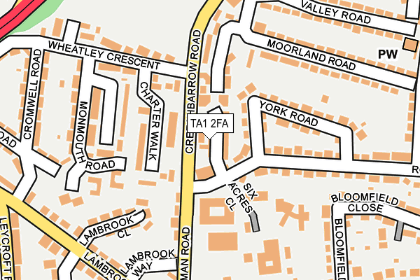 TA1 2FA map - OS OpenMap – Local (Ordnance Survey)