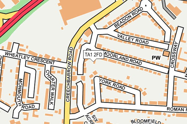 TA1 2FD map - OS OpenMap – Local (Ordnance Survey)