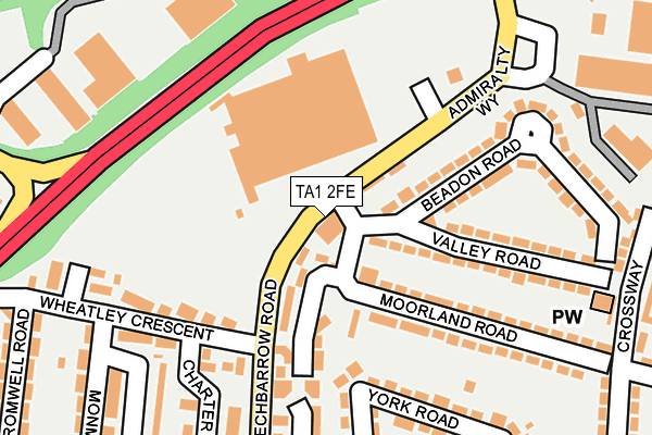 TA1 2FE map - OS OpenMap – Local (Ordnance Survey)