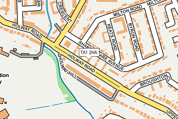 TA1 2HA map - OS OpenMap – Local (Ordnance Survey)