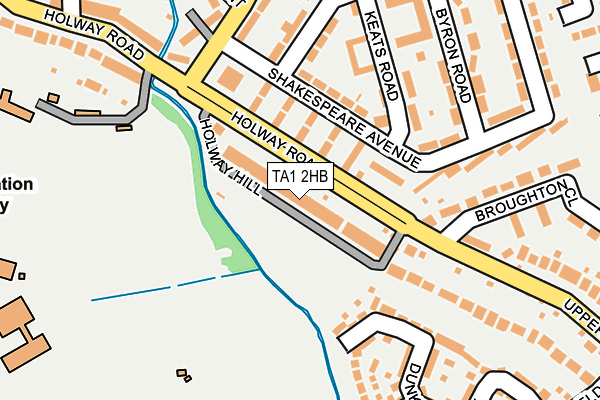 TA1 2HB map - OS OpenMap – Local (Ordnance Survey)