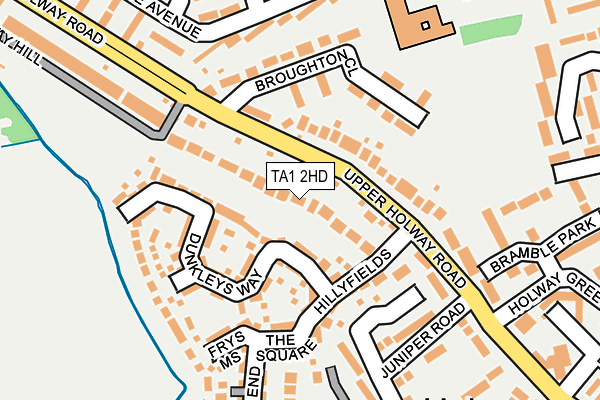 TA1 2HD map - OS OpenMap – Local (Ordnance Survey)