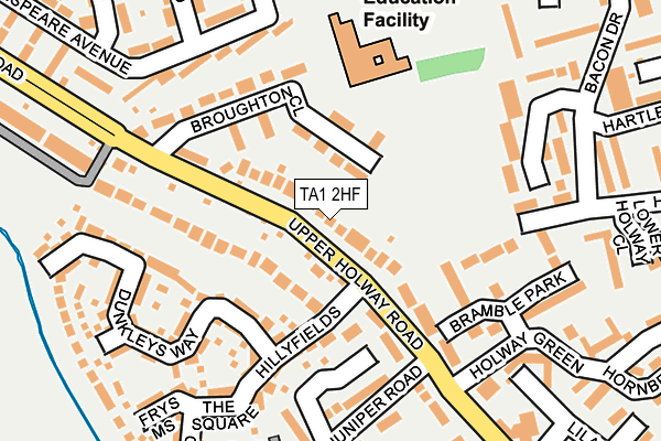 TA1 2HF map - OS OpenMap – Local (Ordnance Survey)