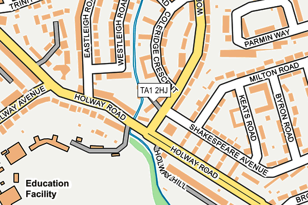 TA1 2HJ map - OS OpenMap – Local (Ordnance Survey)