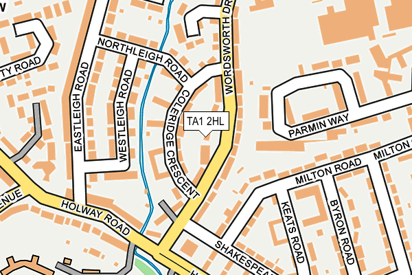 TA1 2HL map - OS OpenMap – Local (Ordnance Survey)