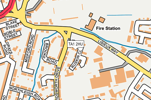 TA1 2HU map - OS OpenMap – Local (Ordnance Survey)