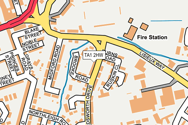 TA1 2HW map - OS OpenMap – Local (Ordnance Survey)