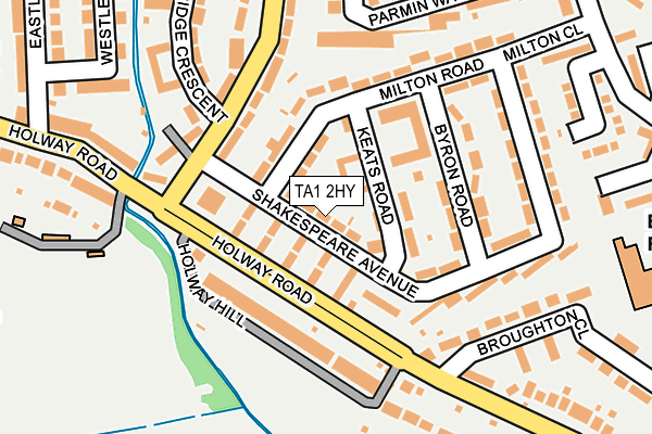 TA1 2HY map - OS OpenMap – Local (Ordnance Survey)