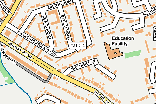 TA1 2JA map - OS OpenMap – Local (Ordnance Survey)