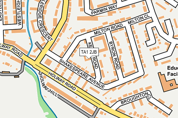 TA1 2JB map - OS OpenMap – Local (Ordnance Survey)