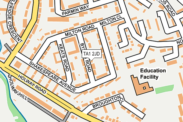 TA1 2JD map - OS OpenMap – Local (Ordnance Survey)