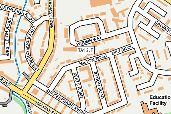TA1 2JF map - OS OpenMap – Local (Ordnance Survey)