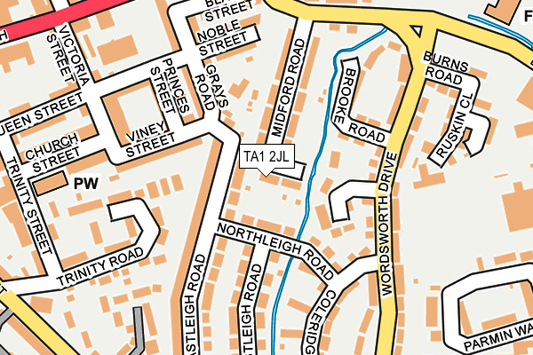 TA1 2JL map - OS OpenMap – Local (Ordnance Survey)