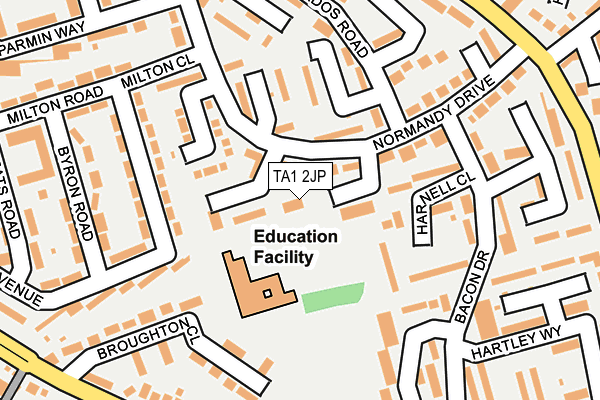 TA1 2JP map - OS OpenMap – Local (Ordnance Survey)