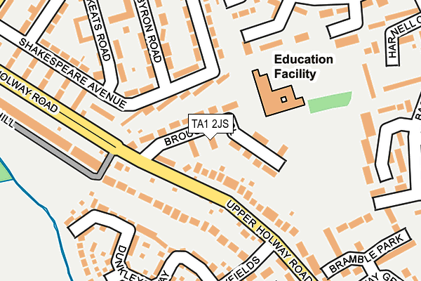 TA1 2JS map - OS OpenMap – Local (Ordnance Survey)