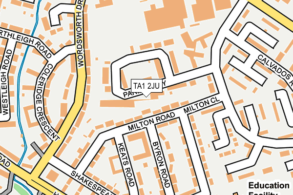 TA1 2JU map - OS OpenMap – Local (Ordnance Survey)