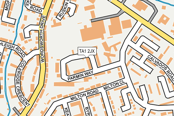 TA1 2JX map - OS OpenMap – Local (Ordnance Survey)