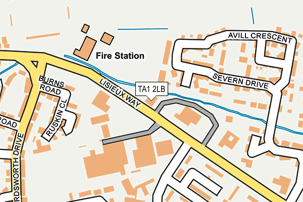 TA1 2LB map - OS OpenMap – Local (Ordnance Survey)