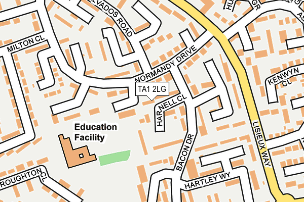 TA1 2LG map - OS OpenMap – Local (Ordnance Survey)