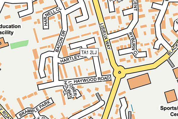 TA1 2LJ map - OS OpenMap – Local (Ordnance Survey)