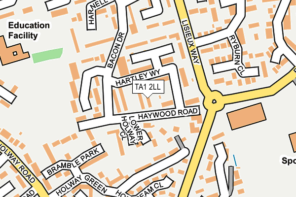 TA1 2LL map - OS OpenMap – Local (Ordnance Survey)