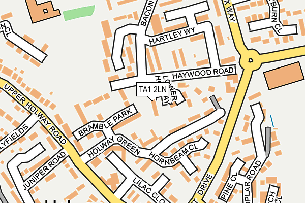 TA1 2LN map - OS OpenMap – Local (Ordnance Survey)
