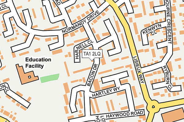 TA1 2LQ map - OS OpenMap – Local (Ordnance Survey)